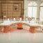 2017 wedding event furnture half round with led stainless steel wedding dining table