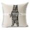 white plain cotton line throw pillow case with custom printing STPC050