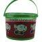 Santa Claus Pattern PP Inexpensive Plastic Bucket With Handle