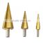 3Pcs/lot HSS Steel Large Step Cone Titanium Coated Metal Drill Bit Cut Tool Set Hole Cutter 4-12/20/32mm Wholesale
