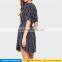 Latest short sleeve v neck shift striped shirt dress design casual summer office work wear dresses pictures for elegant ladies