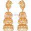 JHUMKA crystal gold tone DANGLER EARRINGS