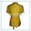 Fashion Golden Colour Blouse Designs Ladies Formal Shirt Design