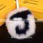 Fox Fur Ball Bag Pendant Letter Ball Keychain 14-15CM Big Ball Fashion Accessory