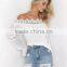 B33777A Latest design women fashion flare sleeve blouse and t shirts