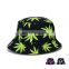 Unisex Black DoodleColor Maple Leaf Sunshade Bucket Hat Boonie Hunting Fishing Outdoor Cap Women's Summer Sun Hats