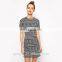 2015 women Latest Fashion dress New look dog tooth print dress