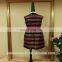 Powersweet 2014 Elegant New Design Strips Beaded Sleeveless Fashion Dress