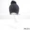 TOROS 100 acrylic hat women high quality knit hat with fake fur pompom