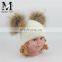 2017 Big Raccoon Fur Pom Pom Beanie Large Bobble Pompom Baby Hat