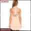 Brand Pretty Fashion Lace Belt Neck Sleeveless Nude Halter Dress Chiffon Short Dress Women Casual