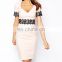 2016 Fashion Paper Dolls V Neck Formal Pencil Dress with Lace Waist