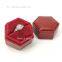 PU  leather hexagonal ring box jewelry box ring earring box jewelry packaging box can be customized