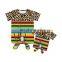 Summer Leopard And Serape Pattern Mommy And Me Tops Short Sleeve Baby T-shirt Soft Tied Mommy And Me Clothing