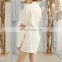 TWOTWINSTYLE Ruched Lace up Sexy Long Sleeve Women's Blouse White Fashion Clothes 2020