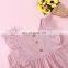 free ship ins girls pink hollow out dresses kids fly sleeved princess dress 2-8years