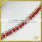 Silver rhinestone connector cup chains with red crystals FC619