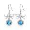Sterling Silver S925 Shiny CZ Butterfly Earrings 925 Silver Crystal Bow Knot Stud Earrings For Women Girls Gift