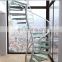 House used design stainless steel glass spiral staircase cost
