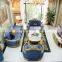 European Luxury Classic Home Furniture 1 2 Seats Corner Recliner Leather Sectional Living Room Sofa Set