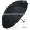 Windproof Travel Umbrella 16 Ribs Leather Handle Straight Golf Umbrella