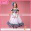 Oem service fancy grey dresses for baby girl, party dresses for girl 1-9 years