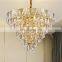 Hotels Antique Beautiful Big Brass Gold Crystal Art Deco Classic Ceiling Chandelier Glass Lamp