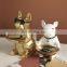 Modern Creative Tabletop Animal Art Cute Gift Cartoon Storage White Handmade Resin Dog Sculpture Decoration