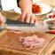 Stainless steel hand-forged hammered steel head chef knife double steel head knife meat cleaver with wooden handle