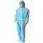 Disposable elastic wrist Coveralls with Hood for Adults, Breathable Fluid-resistant White Overall Suit