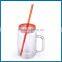 Promotion Plastic Mugs, Creative Straw Cup With Handle and Lid
