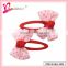 Cute heart pink grosgrain ribbon bow hair clips wholesale kids fancy hair bobby pins (QRJ-0030)