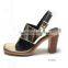 Gold sexy korean women thick heel sandals more than $1 dollar shoes                        
                                                                Most Popular