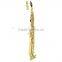 Curved bell soprano saxophone, gold lacquer with case.