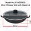 32cm Die Casting Aluminum Chinese Wok/Non-stick Chinese Woks with Glass Lid