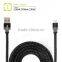 MFi 8 pin leather braided cable with data transmission and charging