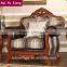 Countryside style fabric and leather wood sectional sofa set for home furniture N-258