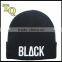 Custom Made Cheap Black Knitted Hats Wholesale