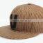 6panel brown promotional winter emroidery patch leather strap hat