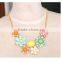 Sweet fashion resin flower necklace Crystal and Resin Alloy colorful Flower statement Necklace in Stock