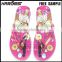 Beautiful slippers for girls , fuzhou girly eva slipper with pvc strap