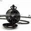 fashion wholesale dark night pocket watch black necklace watch for men