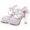 Women clear chunky heel shoes women sexy party shoes bride high heel women wedding shoes