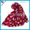 tie bow red and white printing oversized scarf