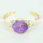 KJL-M2243 2015 Hot Sell colorful Quartz Agate Stone Bangle Druzy Semi-precious Charm Bracelet