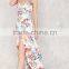 Newest Summer Adjustable Strap Front Split Design Floral Maxi Dresses