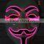 Selling well all over the world V for Vendetta EL WIRE Mask / el wire vendetta mask