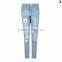 open knee frayed slm fit boyfriend gilr jeans JXA118