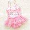 Lovely child lace one piece bathing suit wholesale modeling swimwear