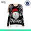 Girl Christmas Santa Embroidered Knitted Pullover Sweater